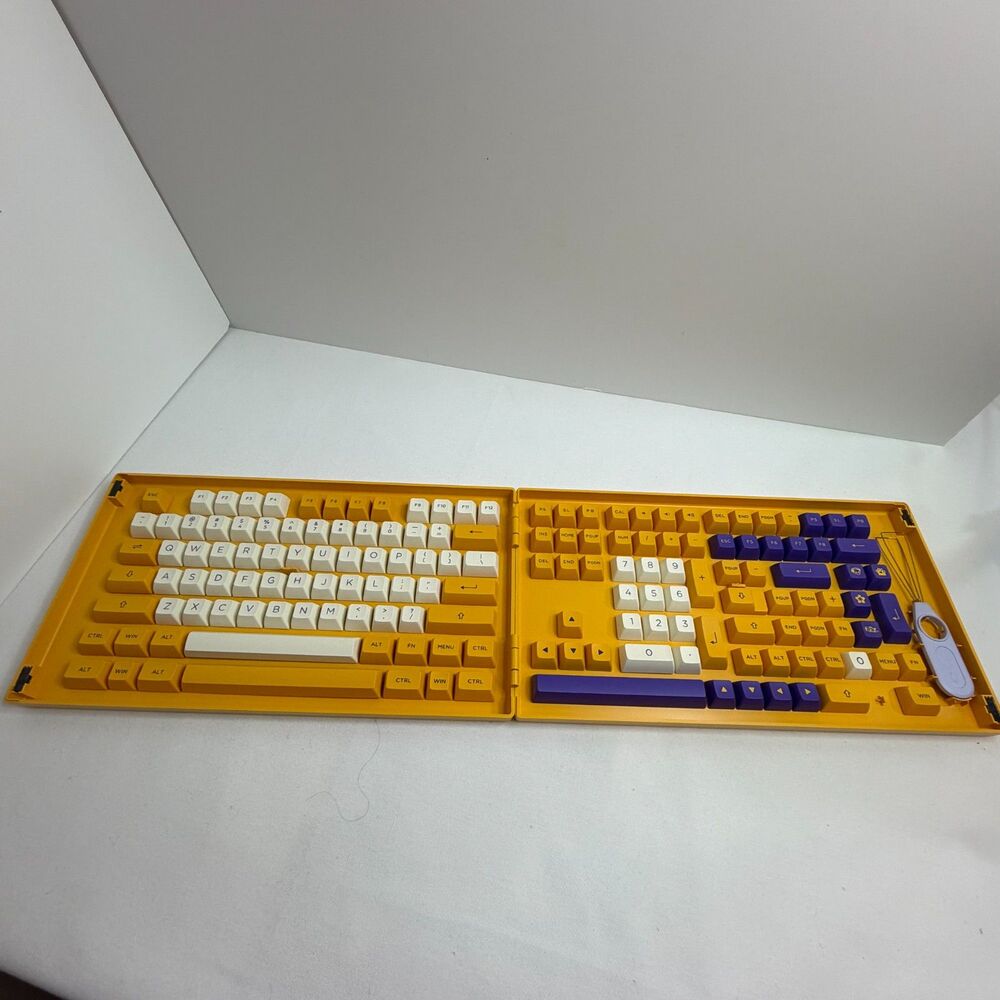 Akko Los Angeles 158 Keycap Set ASA PBT Double Shot Purple Yellow White